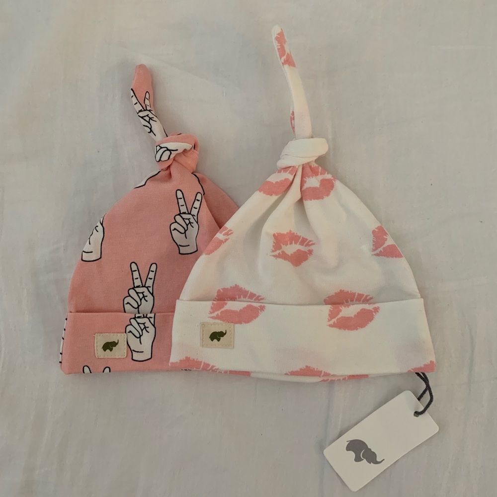 Set of 2 Infant Knot Caps